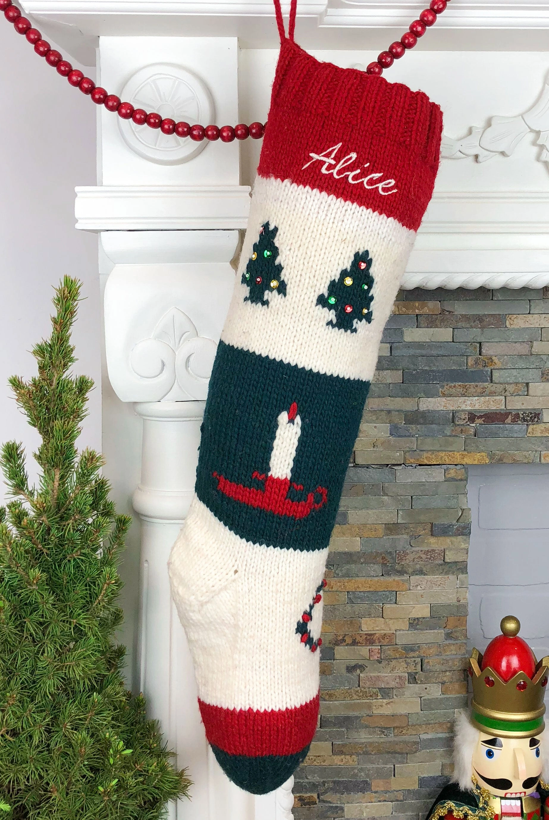 Cozy Knit Christmas Stocking Your Name on Santa's List Unique Holiday Gift