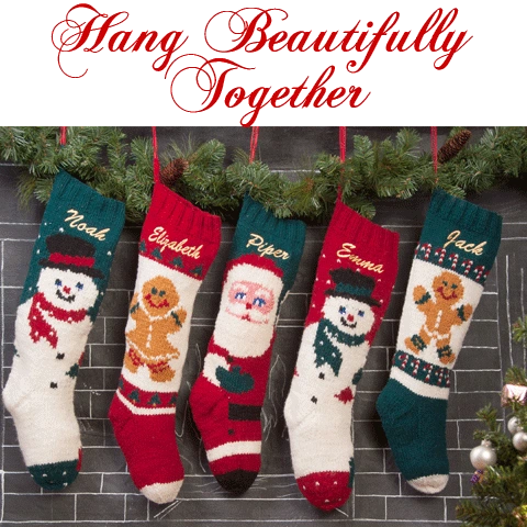 Cozy Gingerbread Knit Christmas Stocking Holiday Cheer