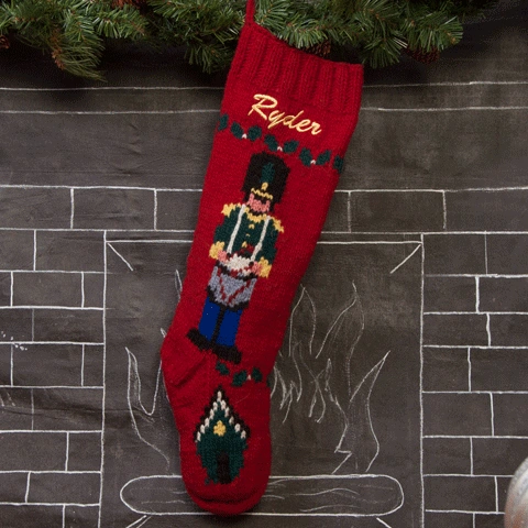 Hand-Knit Drummer Boy Stocking - A Cozy Christmas Tradition!