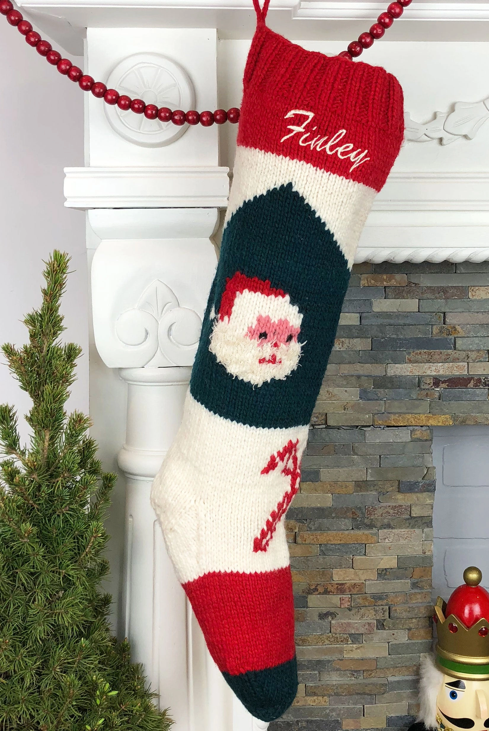 Cozy Santa's Knit Stocking: Your Name, Your Christmas. Handcrafted & Magical!